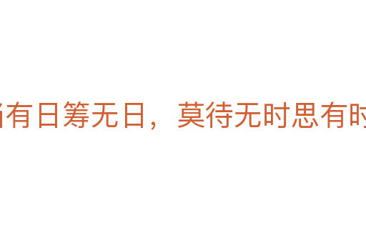 寧當(dāng)有日籌無日，莫待無時(shí)思有時(shí)