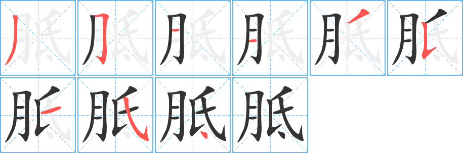 胝的筆順?lè)植窖菔?>
					
                    <hr />
                    <h2>胝的基本信息</h2>
                    <div   id=