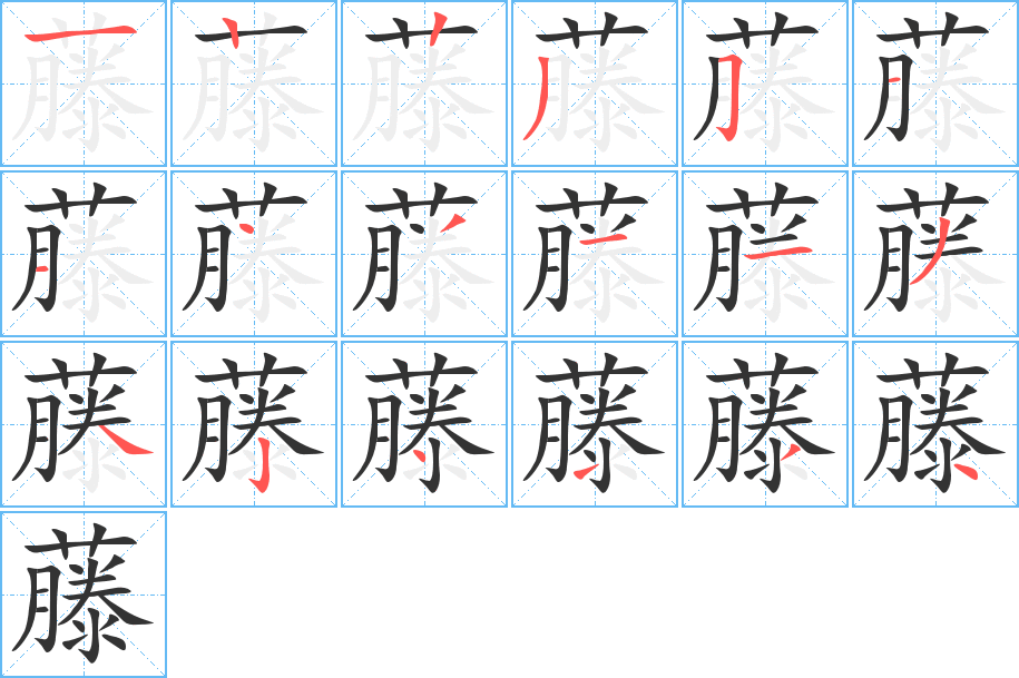 藤的筆順分步演示