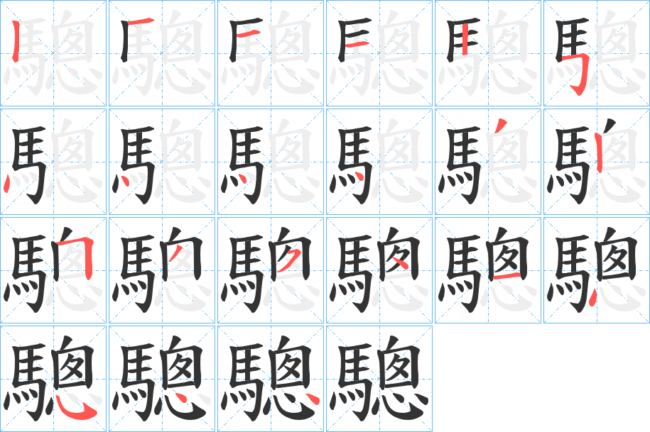 驄的筆順分步演示