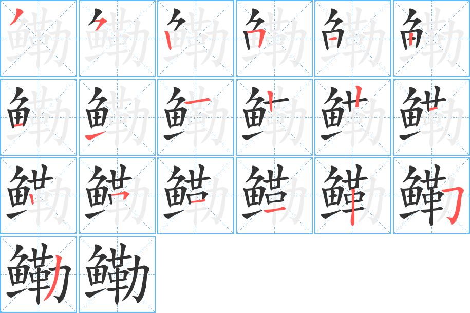 鰳的筆順分步演示